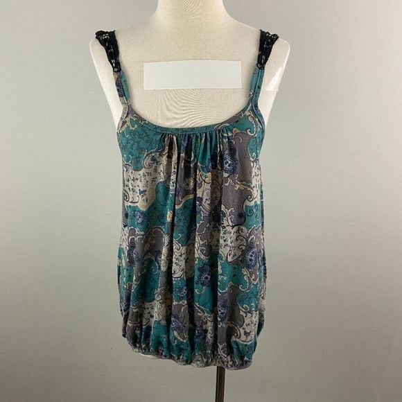 BUTTON Muilt-Colour Tank‎ Top with Crochet Detail - Picture 2 of 8